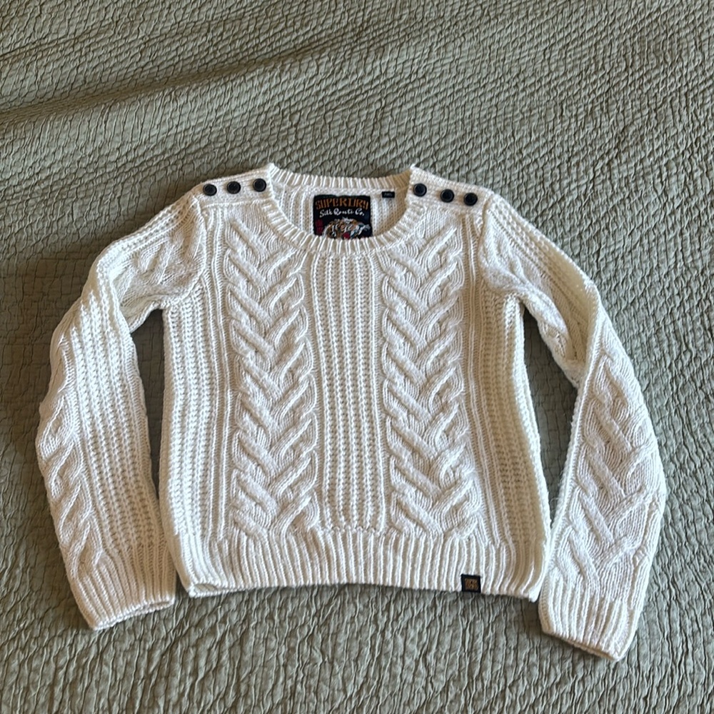 SuperDry White Knit Sweater
